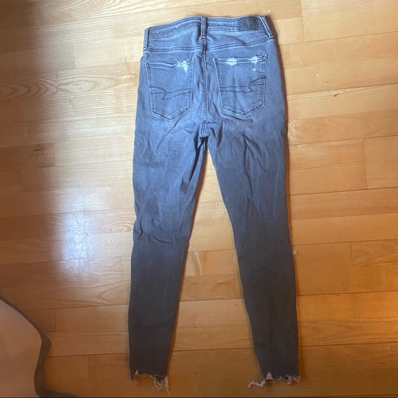 American Eagle Ripped Charcoal Gray Jeans - Picture 5 of 5